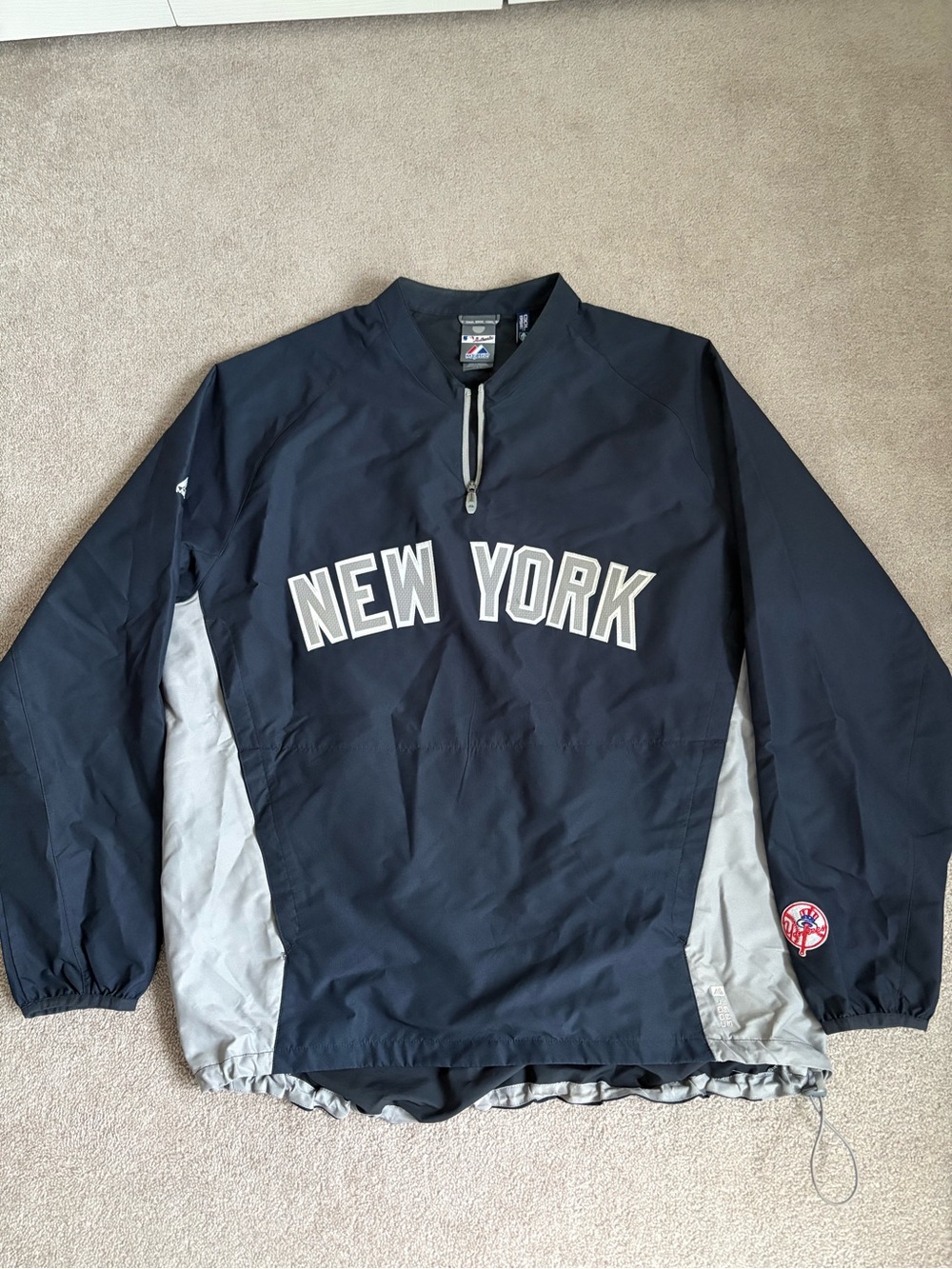 Majestic New York Pullover Windbreaker - Navy & Gray